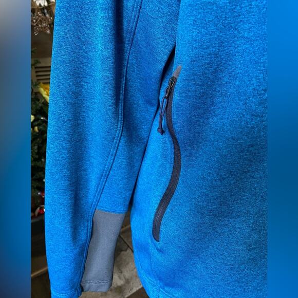 EUC North Face Blue Full Zip 3 zip pockets Raglan sleeve Size Medium - Picture 3 of 11